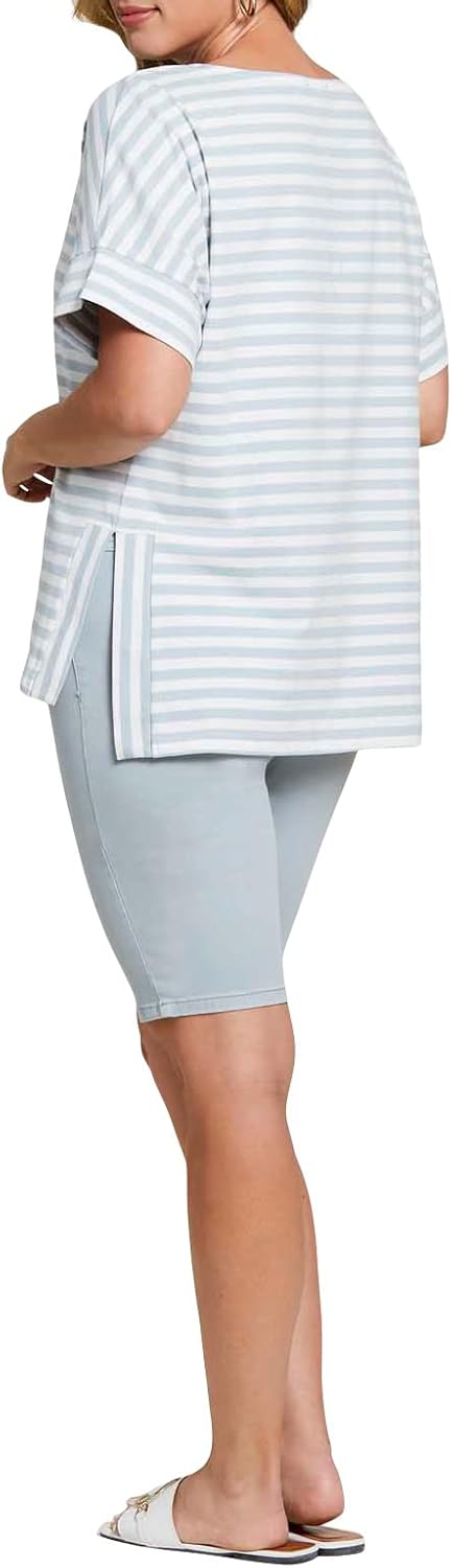 Tribal Women's S/S Boat Neck Top W/Side Slits - Image 2