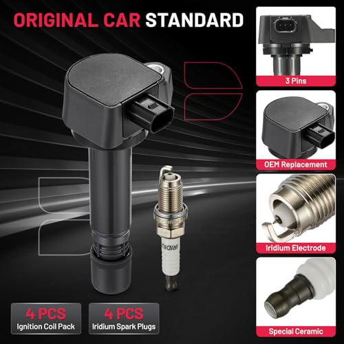 Image of BDFHYK Ignition Coil UF582 and Spark Plug 9812 for Honda Civic 2006-2011