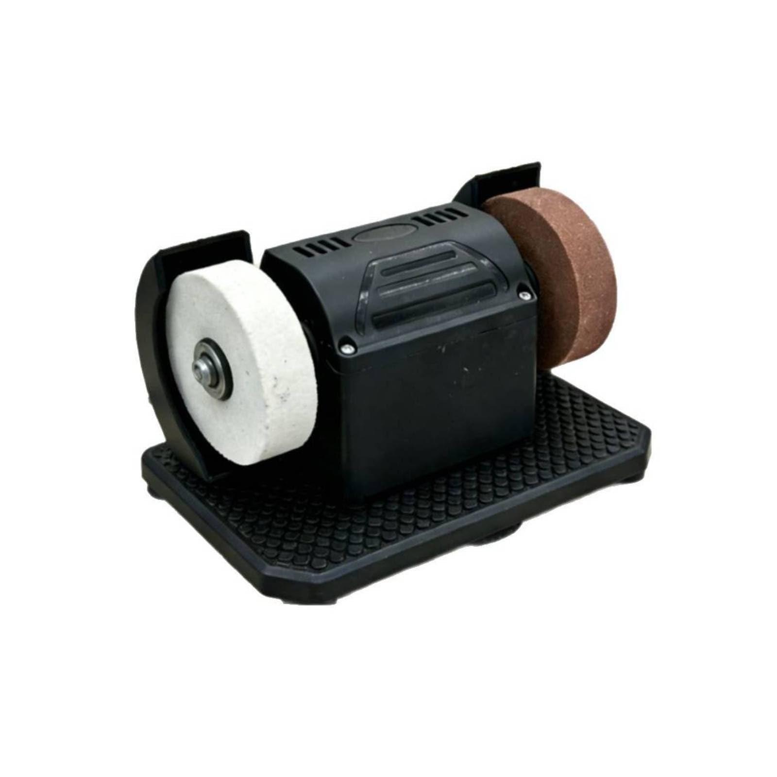 Compact Size Mini Bench Grinder Strong Suction Base Small Sharpening Machine Engine Protection Portable Electric Grinder Multi-Purpose for Home Workshop, Garage, Rechargeable Grinder-image-44