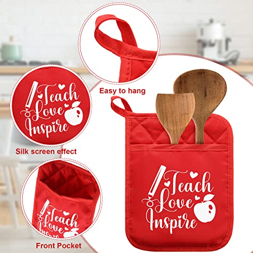 Teacher Pot Holders Teacher Appreciation Gift Oven Mitt Pads Funny Cookies Pot Holder Heat Resistant Microwave Oven Mitt Potholders With Hand Pocket For Thanks Teachers (4) #TOP2