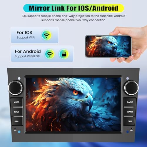 CAMECHO Android 13 Autoradio 2Din für Opel Corsa Astra Antara Vectra Zafira, 7 Zoll Touch Bildschirm Radio mit Bluetooth Freisprecheinrichtung GPS Navi WiFi EQ FM SWC + AHD Rückfahrkamera&MIC