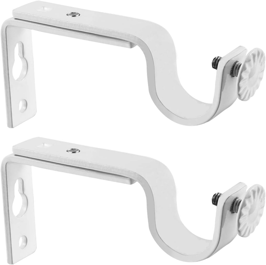 Alipis Curtain Rods Brackets, 18-22mm Heavy Duty Adjustable Curtain Rod Holders, Curtain Rod Support for Wall Hardware Curtain Rod Support Hook Accessories, 2PCS