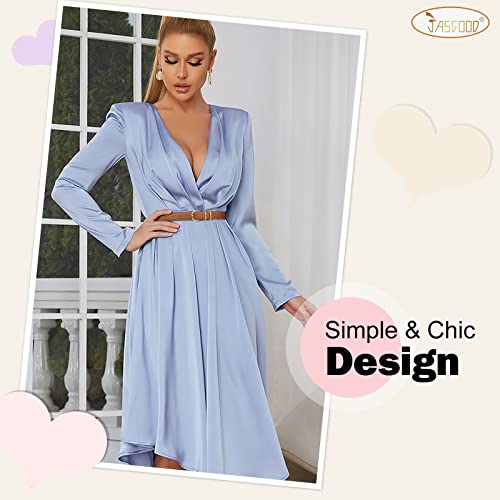 JASGOOD 2 Pack Women Leather Belt for Jeans Pants Fashion Ladies Belts for Dresses,Fit Size 36"-40"4