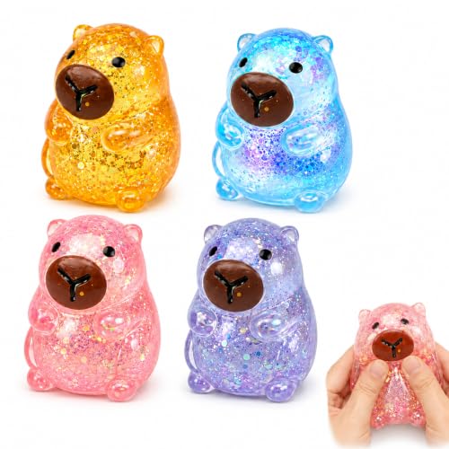 2 PCS Capybara Squishy Capybara for Relax Blue Pink Purple Orange Random Colors Portable Desk Decor for Focus and Relaxation