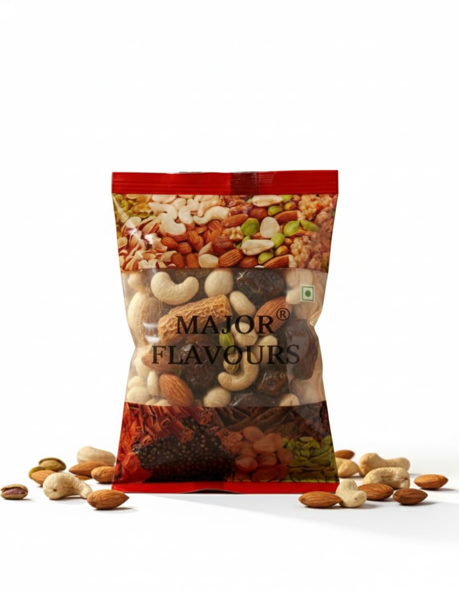 Major Flavours Premium Panchmewa 5-in-1 Mix Dry Fruits with Almonds, Cashews, Pistachios, Raisins, Walnuts, Healthy Daily Snack, 250g-image-32