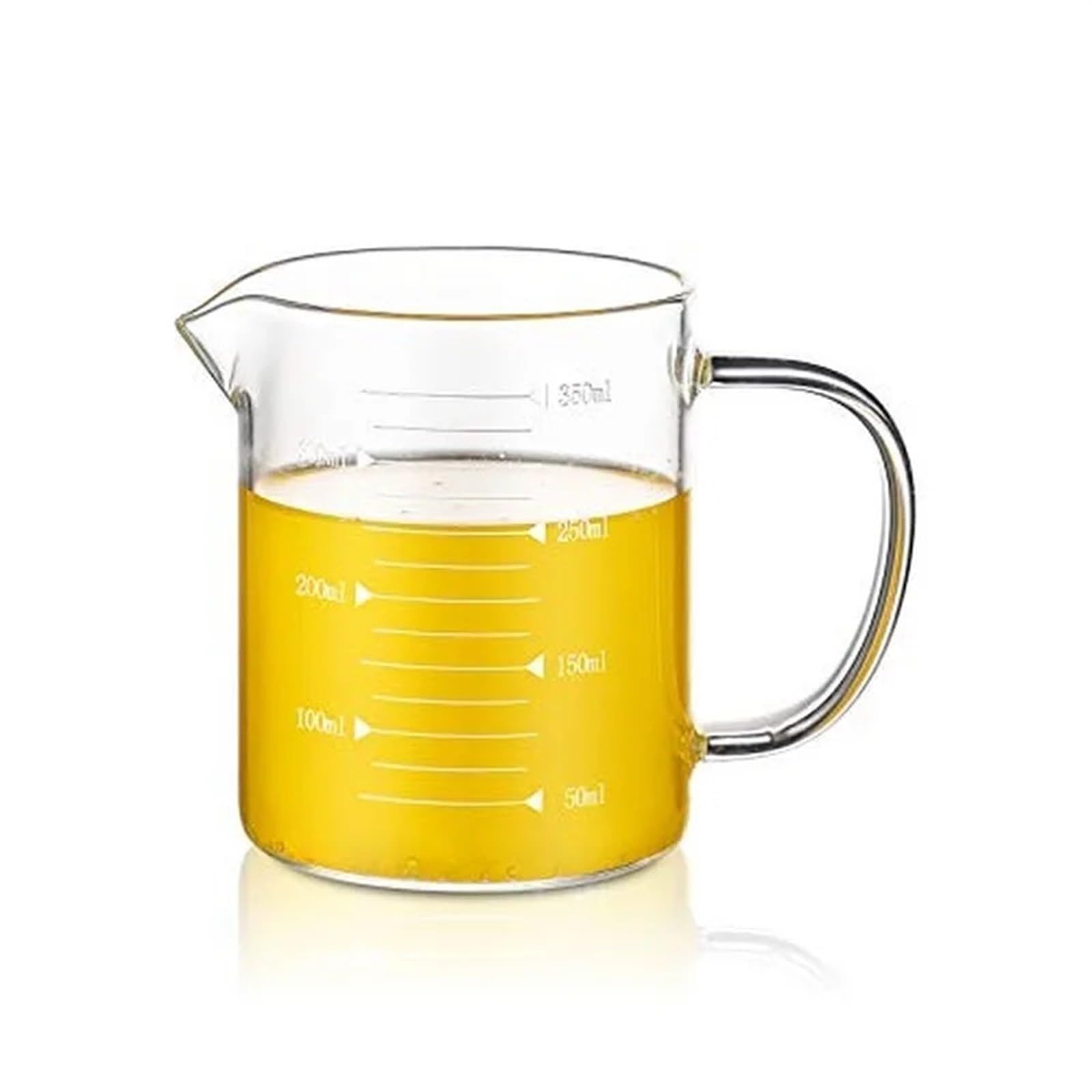 Vaso de vidrio transparente con mango y escala, vaso de vidrio de borosilicato con escala alta(1000ml)