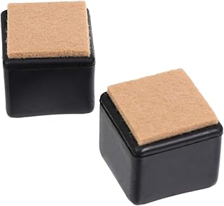Cabilock - 20 protectores de suelo para patas de sillas, cuadradas, fundas para muebles de mesa, de silicona, para proteger el suelo de madera, color negro