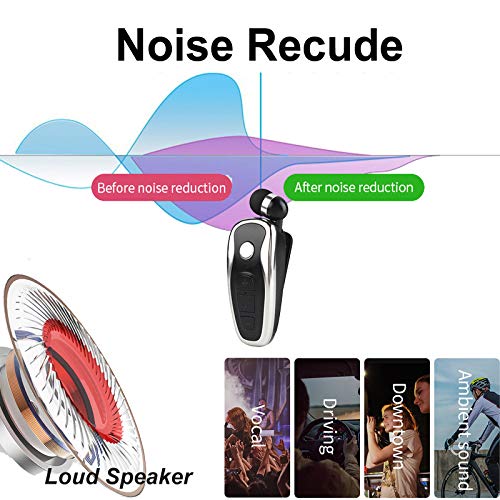 Image of Wireless Headset Headphones Business Earbud with Clip Retractable Earbud for Galaxy iPhone Huawei LG Smart Phones