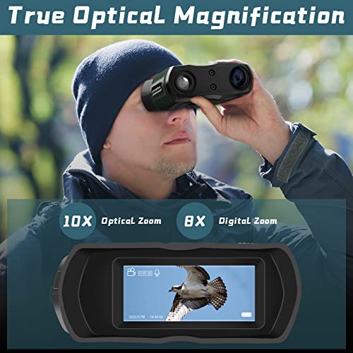 Night Vision Goggles, 1080P Full Hd 980Ft Viewing Range Night Vision Binoculars, 80X Magnification (Optical 10* And Digital 8*), True Ir Illuminator Binoculars For Adults Night Vision And Day #TOP1