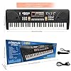 Raimy Piano Keyboard for Beginners, 61 Keys Portable Electronic Digital Piano with Microphone, Learning Educational Music Keyboard Piano for Kids Gifts Toys for Boys Girls Toddlers (Black) #3
