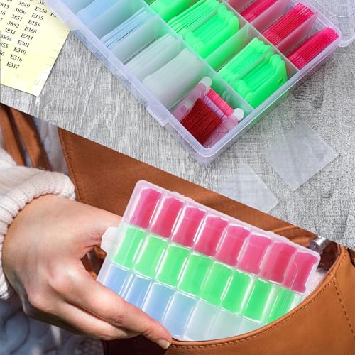Image of 2 Pack Embroidery Floss Organizer with 24-Grid Detachable Boxes, Embroidery Thread Storage Set Includes 1 Winders, 300 Bobbins & 2 Number Stickers for Crafting