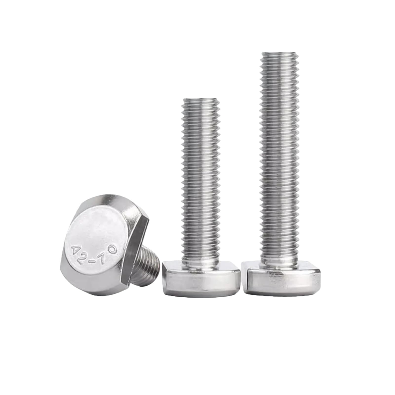 AMZBNEIDI Hammer Head T-Bolt set, T Bolt Set Screw T Shape Stud 304 SS M5-M12 8-70mm Truss Head GB37 21 Pcs(20mm,1Pc M12)