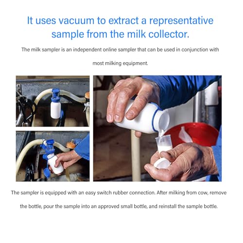 Muestreador de Leche de Vaca de 200 Ml, Herramienta de Muestreo de Leche para PC para Análisis de Muestreo Eficiente de Leche de Vaca y Cabra, Accesorios para Equipos de Ordeño