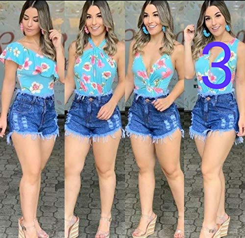 Kit 3 Short Bermuda Jeans Feminino Cintura Alta Hot Pants Estilo Anitta (42)