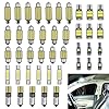 42 PCS Interior Car LED Dome Light Kit, Trunk Door Courtesy License Plate Light, white Super Bright White Dome Map Tail Cab Lights Bulb Kit Set, Car Dome Map Dash Door Trunk Indicator Light