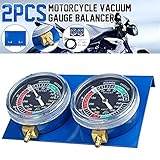 Qualitativ hochwertig Fahrrad-Vergaser, 2 Stück/4 Stück, Motorrad-Vergaser, Vakuum-Messgerät, Balancer, Synchronisierungswerkzeug mit Schlauch-Set für 2–4-Zylinder-Motoren, Maschinen (Farbe: 2 Stück)
