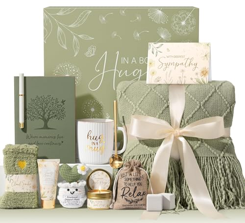 Sympathy Gifts Baskets for Loss of Loved One Mother Father Husband Mom Dad, Memorial Bereavement Grief Condolences Gift Basket for Loss, Hug In A Box Miscarriage Gifts for Mothers Women Care Package