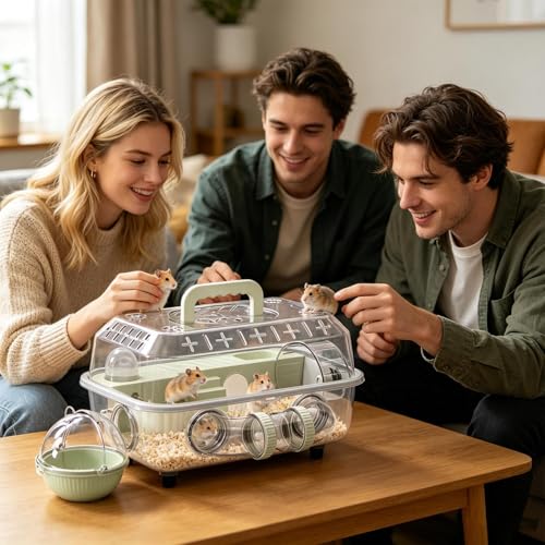Habitat hamster gerbille avec tunnel d'exercice et litière 37cm - 7