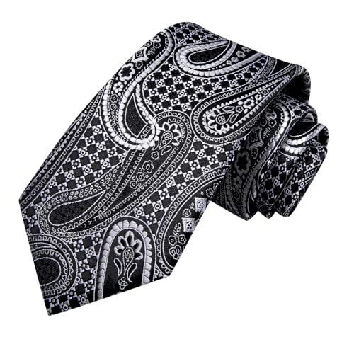 Hi-Tie Silk Paisley Necktie and Pocket Square Cufflinks Set