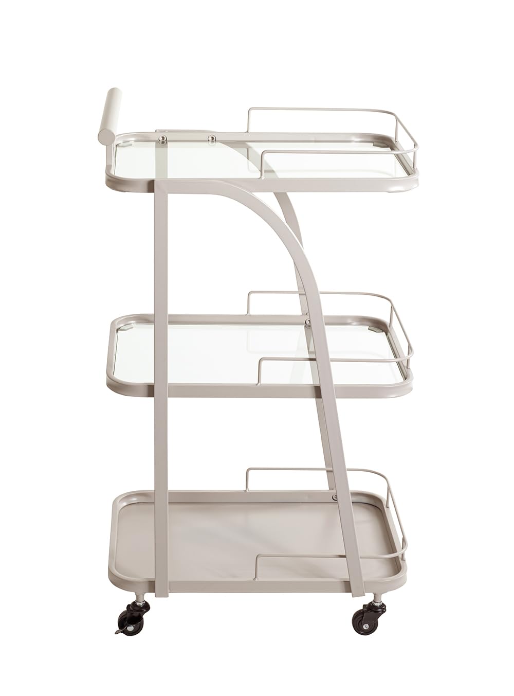 HAKU Carro de Servicio Gris Cachemira, Metal, Vidrio de Seguridad de 5 mm - Dim.: An 35 x Al 79 x P 45 cm, Estilo: Moderno