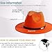 Gossifan Fedora Hats for Men Wide Brim Panama Hat with Classic Belt-B Belt Orange