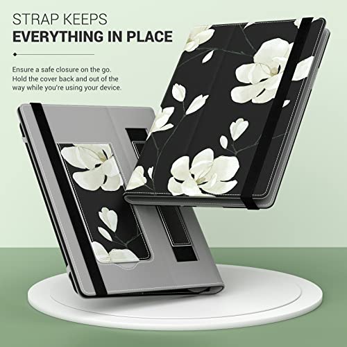 Moko Universal Case For 6",6.8",7" Kindle Ereaders Fire Tablet - Kindle/Kobo/Voyaga/Lenovo/Sony/Kindle E-Book, Folio Shell Cover Case, Lightweight Pu Leather Case With Hand Strap/Kickstand, Magnolia #TOP5