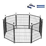 Okaygardn Tall Garden Fence Without Gate, 54 in(H) Dog Fences for The Yard, 8 Panels Total 17.7 Ft(L) Outdoor Dogs Fence, Modular Fencing,Dogs Fences Outdoor for Yard. Garden Fencing