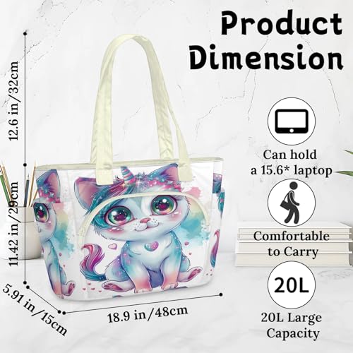 Sac à main léger matelassé licorne chat pour soulager vos épaules - 4
