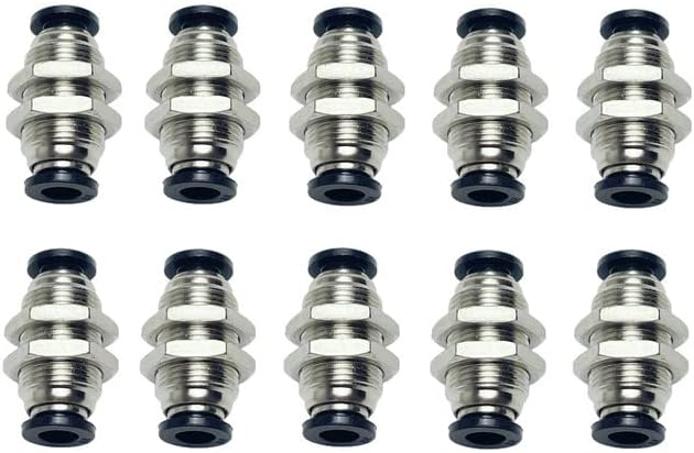 1/4od Pneumatic Push In Air Fitting Bulkhead Elbow Fitting 1/4