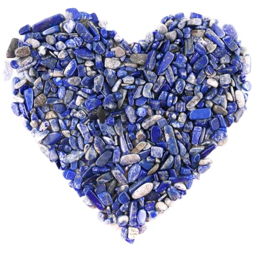 Image of WAYBER 2 Lbs /920g Deep Blue Lapis Lazuli Pebbles Irregular Decorative Stones Natural Crystal Rock Gravel for Aquarium /Fish Turtle Tank /Succulent Plants /Air Plants Decoration (Fill 1.8 Cups)