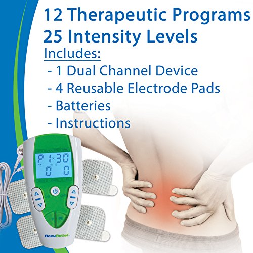 Accurelief Tens Unit Pain Relief System - Muscle Stimulator For Pain Relief From Back Pain, Neck Pain, And Other Body Pains - Clinical Strength Otc Approved #TOP4