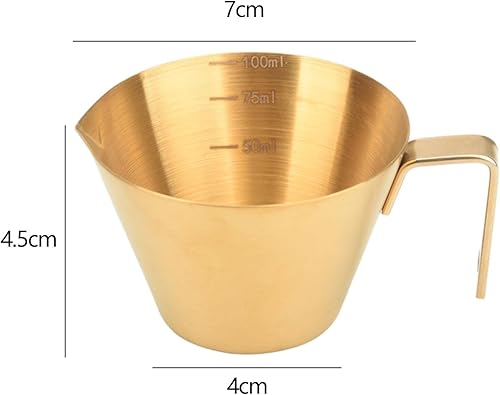 Miniatura 5 de KLKCMS Taza de vertido de café expreso Shots Taza de té Café Salsa Tazas de acero inoxidable Bar Bebida Restaurante Taza medidora de café expreso,