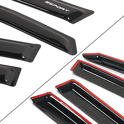 Miniatura 4 de EVPROXP - Visera de ventana compatible con Honda Pilot 03-08, deflector de ventilación de ventana lateral, teñido ahumado oscuro, estilo cinta JDM,