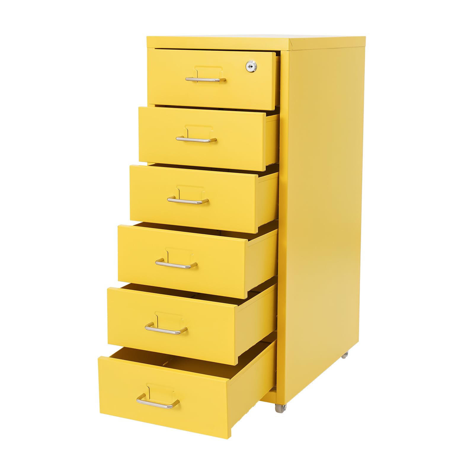 Armadietto mobile con serratura – Cassettiera a rotelle per ufficio in metallo con cassetti – Contenitore da ufficio con ruote – Armadio da ufficio & Armadietto portaoggetti per ufficio casa