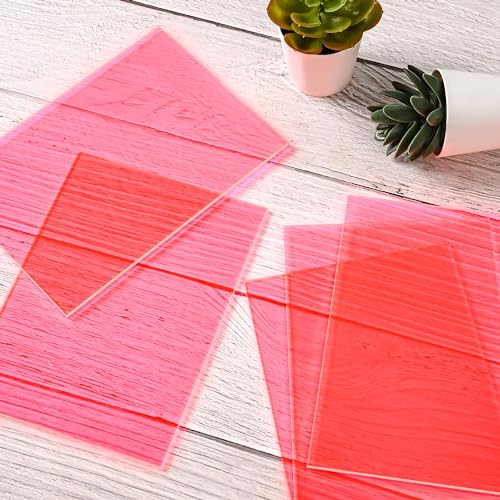 Image of Fluorescent red Acrylic Sheets 1 /8 inch Thick 3mm 2 Pack 12 x 16 Clear Plexiglass Sheets,for Sign,Craft,Painting,Laser Cutting,DIY Display Projects (12 inchx 16 inch, Fluorescent red, 2)