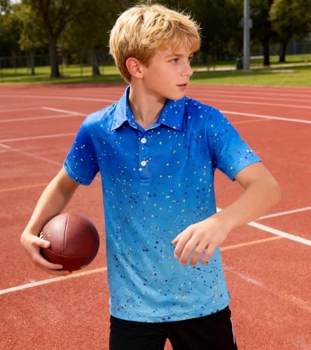 Image of uideazone Boys Polo Shirts Dry Fit Performance Golf Short Sleeve Casual School Uniform Size 5-14