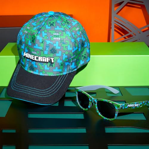 Image of Get Trend Pokemon | Minecraft | Fortnite | Super Mario Kids Baseball Cap, Sunglasses Set UV Protection, Gamer Gifts for Boys