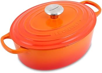 ルクルーゼ　ココット オーバル　オレンジ シグニチャー ココット・オーバル 27cm オレンジ (シルバーツマミ