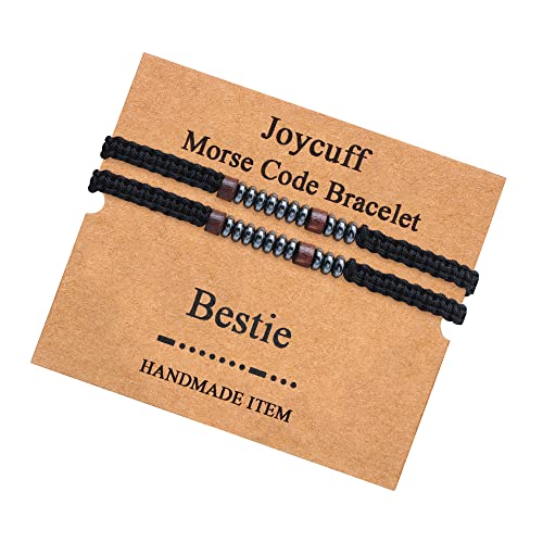 Bestie Morse Code Bracelet Encouragement Bracelets For Women Funny Jewelry Gifts For Teen Girls Daughter Sister Best Friend Friendship Adjustable Dainty Silk Beaded Wrap Bracelet #TOP28