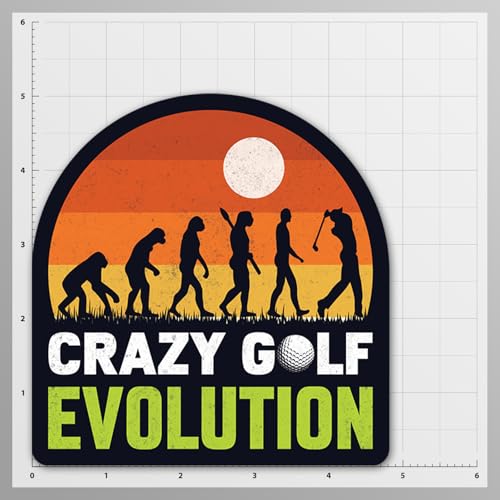 Image of Funny Golf Stickers - 5 Inch Waterproof Vinyl Decals - Choose from 10 Humorous Designs - Perfect for Cars, Golf Carts, Laptops, Windows, Bumpers & More (Golf Evolution)