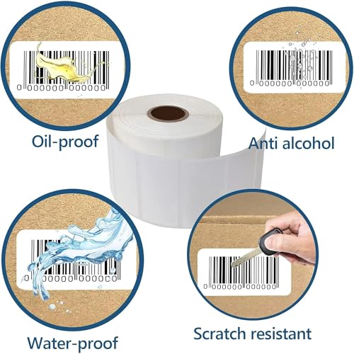 Image of 3000 Labels (2 Roll of 1500) 2 inch x 1 inch Inches (50 x 25 mm) Direct Thermal Printer Stickers Best for Barcode, Product, FNSKU, Inventory,Price,Compatible with All Type of Direct Thermal Label Printer