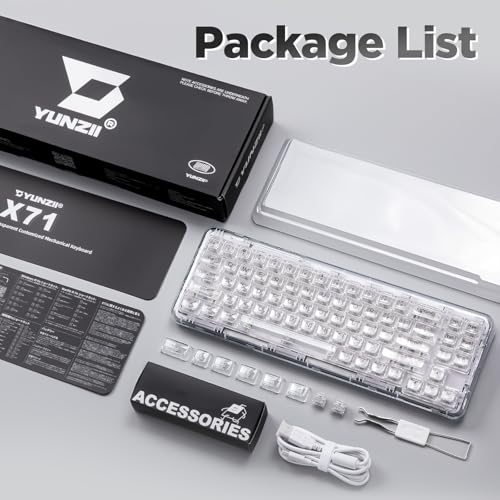 Amazon.co.jp: YUNZII メカニカルキーボード: 透明キーボード