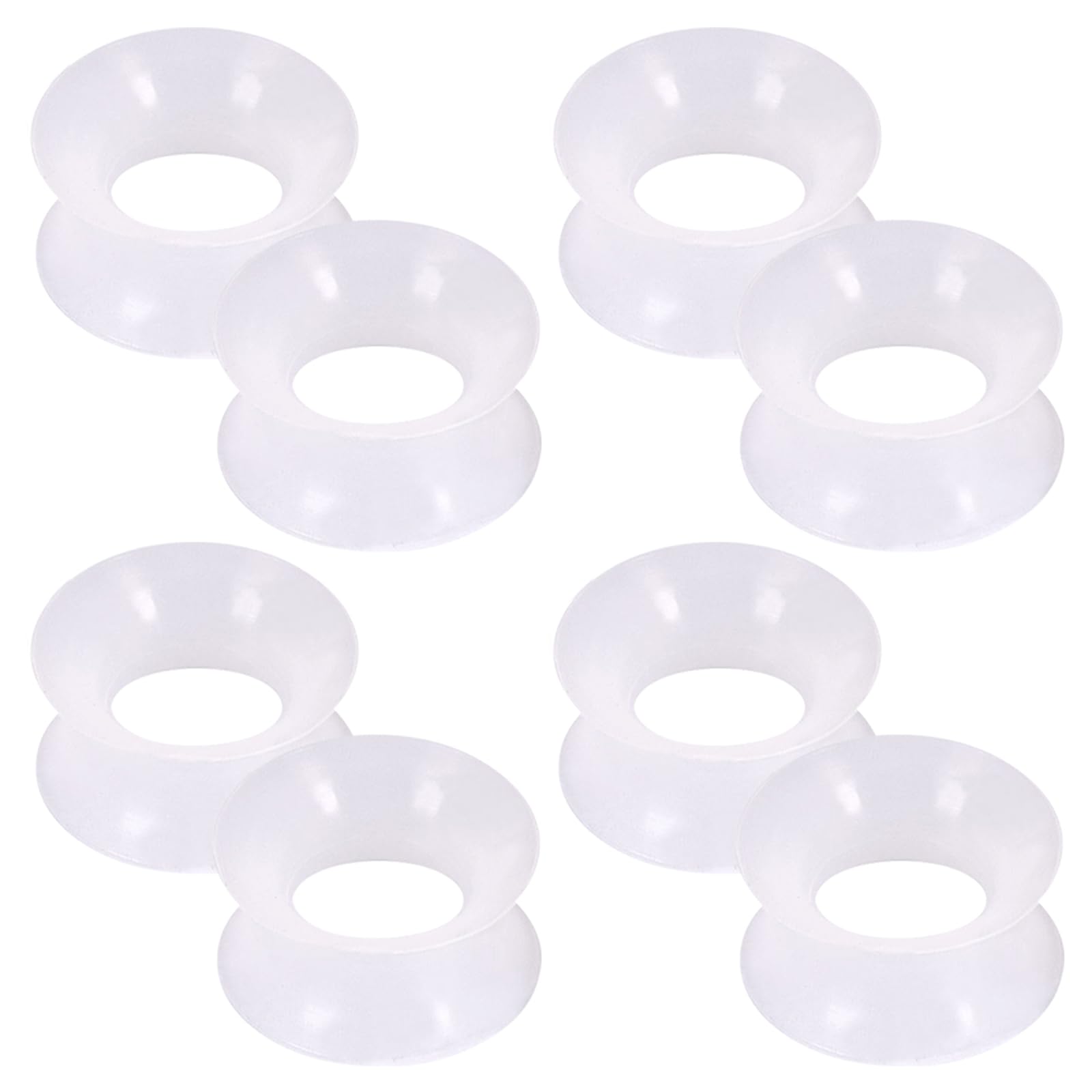 Longbeauty 8PCS Silicone Ear Gauges Flexible Ear Tunnels Plugs Stretchers Double Flared Flesh Ear Piercing Jewelry for Women Men