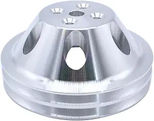 Water Pump Pulley 2-Groove Aluminum Compatible with Small Block Chevy SB SBC 327 350