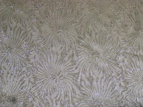 Tissu jacquard satiné brocart ivoire 137 cm pour réparer fauteuil et coudre double rideau