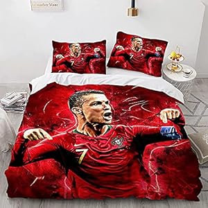 Dekbedovertrek Beroemde voetbalster voetbal stoere vent 3D-geprint dekbedovertrek, Geschikt Voor Slaapkamers, Hotels,1…