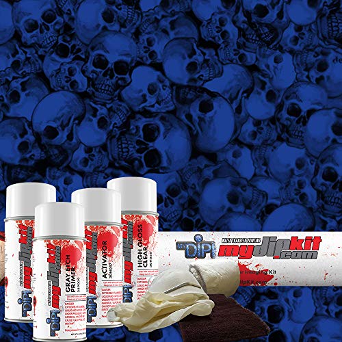 Blue Dead Hedz Skulls - Hydrographics Film Kit - MyDipKit - LL-801-Blue - Water Transfer Printing