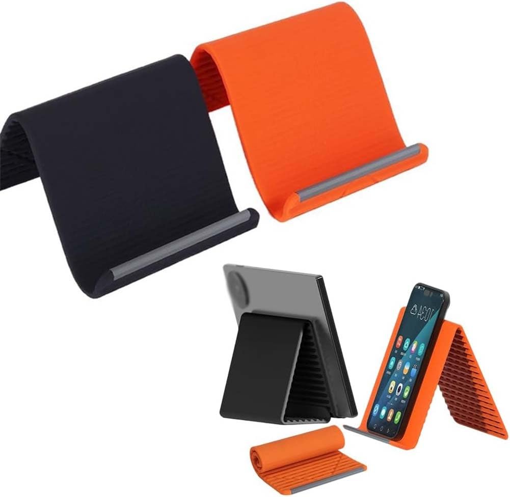 Soporte Plegable de Aluminio y Silicona for teléfono portátil, Soporte Ajustable multiángulo for Tableta y portátil, Flexible y for hogar, Oficina y Viajes