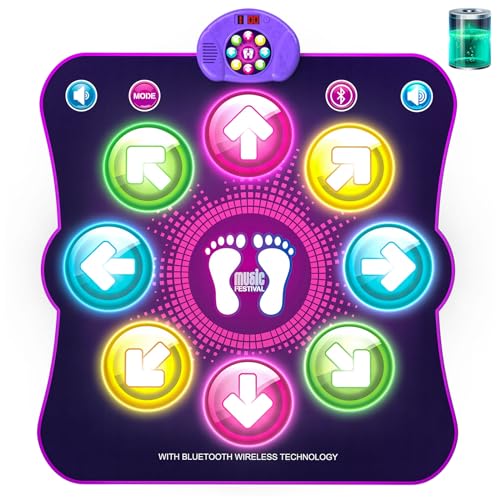 Tanzmatte Für Kinder 2025 - 2-Spieler Bluetooth Matte Mit Lichteffekten & Musik