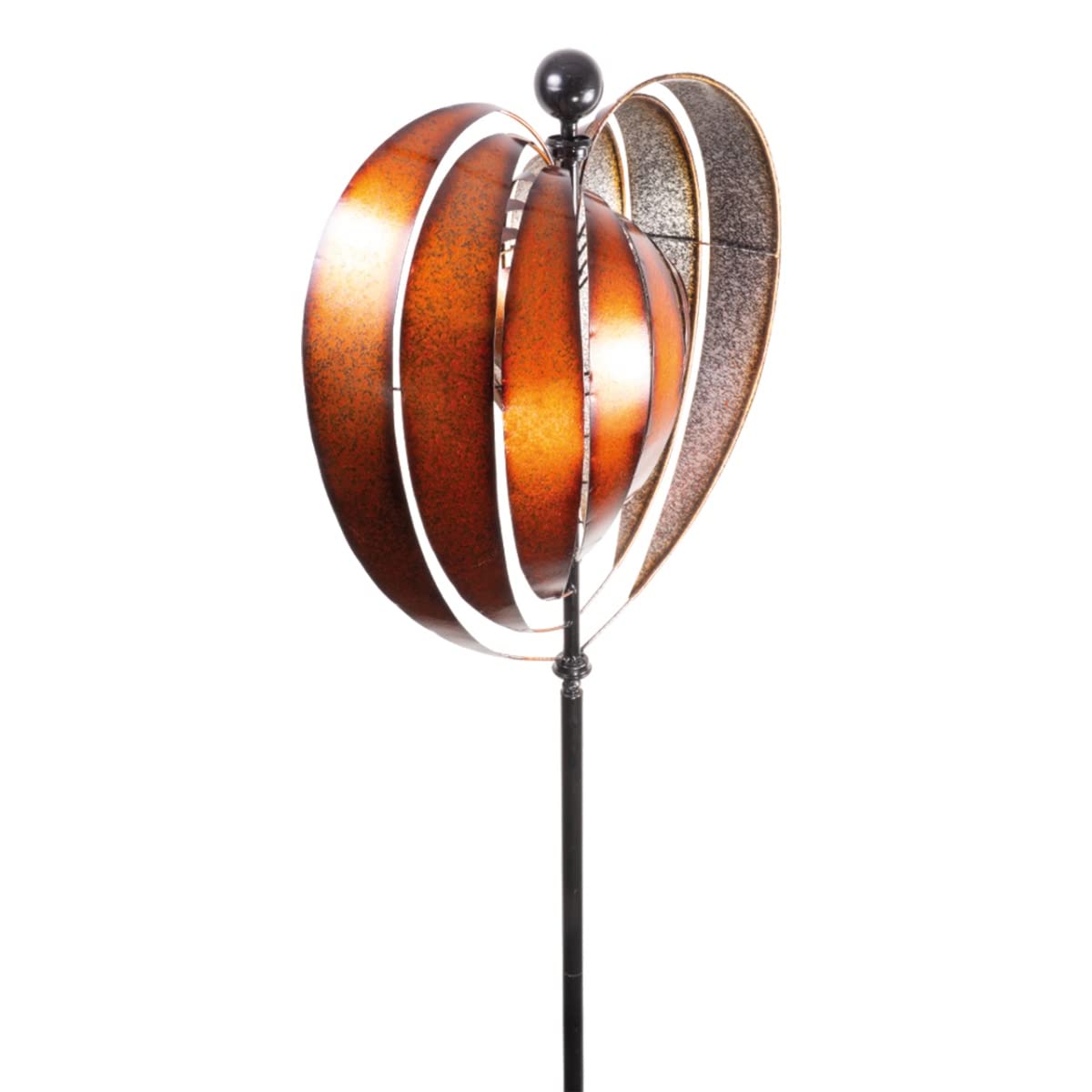 CIM Metalowy wiatrak XL — Kinetic Spinner Heart 54 cm — wymiary: Ø 54 cm wysokość całkowita: 200 cm — odporny na warunki atmosferyczne — malowany proszkowo — wyjątkowa dekoracja ogrodowa